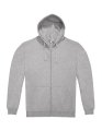 Heren Hoodie met Rits B&C WG009 Sport Grey